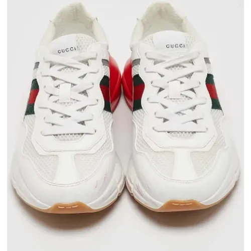 Pre-owned Sneakers, male, , Size: 8 1/2 US Pre-owned Leather sneakers - Gucci Vintage - Modalova