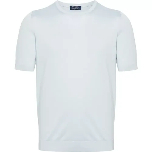 Luxuriöses Seiden T-shirt Made in Italy , Herren, Größe: L - Barba - Modalova