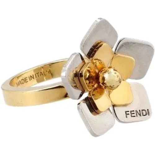 Pre-owned Gold rings , female, Sizes: ONE SIZE - Fendi Vintage - Modalova