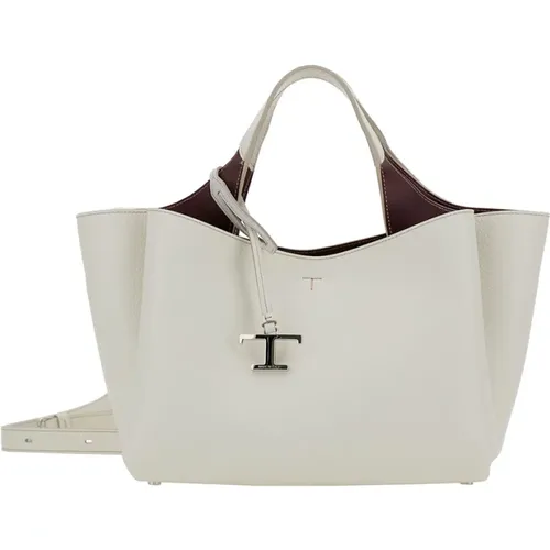 Grainy Leather Handbag with Detachable Strap , female, Sizes: ONE SIZE - TOD'S - Modalova