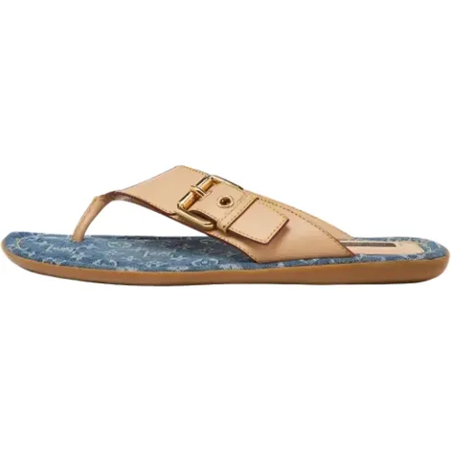 Pre-owned Flats, female, , Size: 7 1/2 US Pre-owned Leather sandals - Louis Vuitton Vintage - Modalova