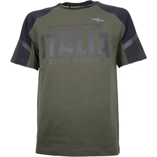 T-Shirts, male, , Size: 2XL Sports T-Shirt with Technical Details - aeronautica militare - Modalova