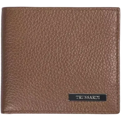 Wallets & Cardholders, male, , Size: ONE SIZE Embossed Leather Men's Wallet - Trussardi - Modalova