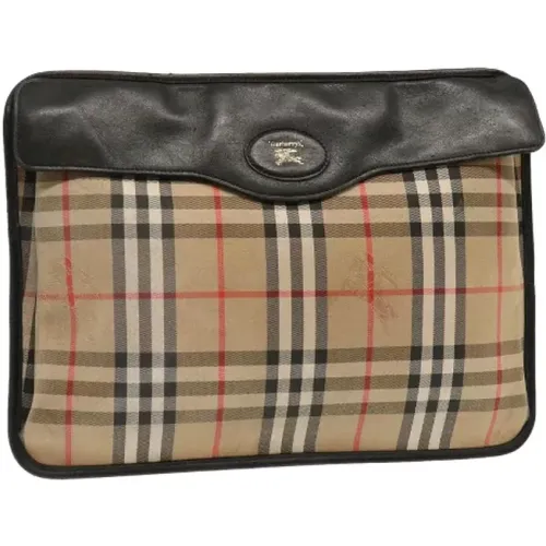 Pre-owned Clutches, female, , Size: ONE SIZE Pre-owned Canvas clutches - Burberry Vintage - Modalova