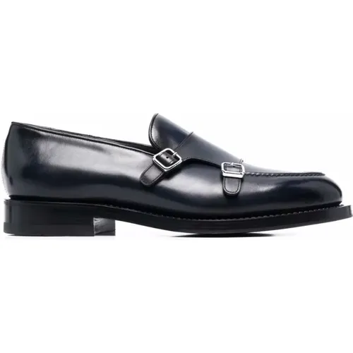 Double-Buckle Monk Shoes , male, Sizes: 9 1/2 UK - Santoni - Modalova