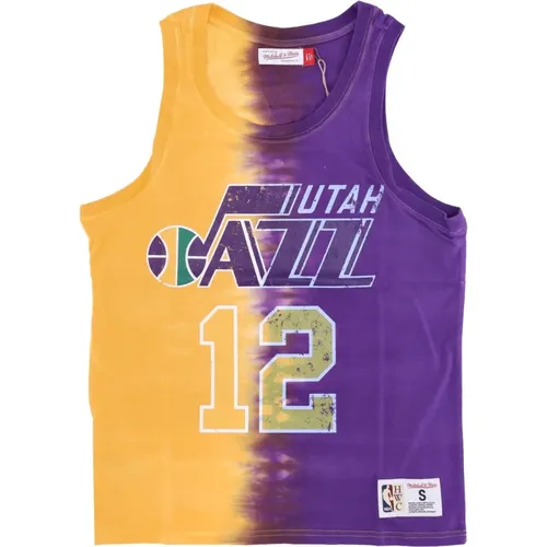 Sportswear, male, , Size: XL Utah Jazz Tie Dye Tank Top - Mitchell & Ness - Modalova