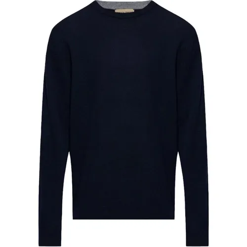 Bestickter Logo Navy Pullover , Herren, Größe: M - Woolrich - Modalova