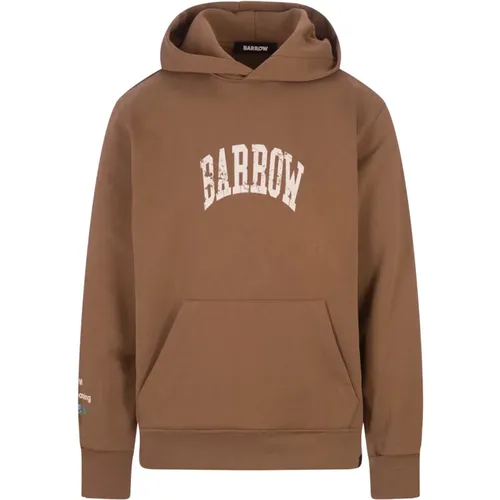 Vintage Brauner Hoodie mit Buchstabendruck , unisex, Größe: S - BARROW - Modalova