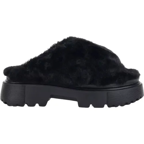 Sliders, female, , Size: 9 US Furry Slides - Hogan - Modalova