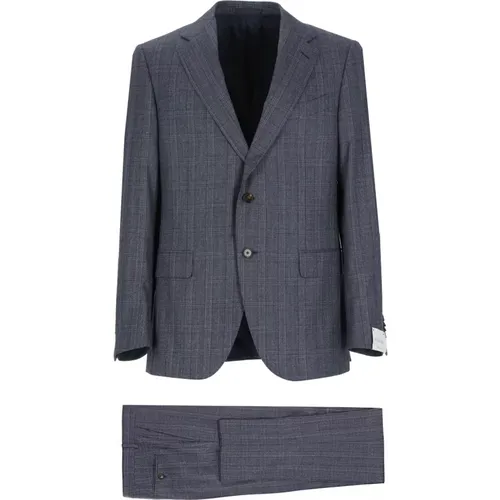 Single Breasted Suits, male, , Size: M Wool Suit Jacket and Pants - Caruso - Modalova