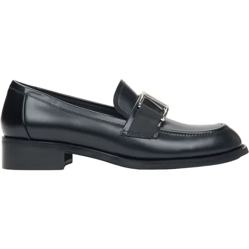 Loafers, female, , Size: 10 US Women's Leather Penny Loafers with a Decorative Buckle Er00115996 - Estro - Modalova