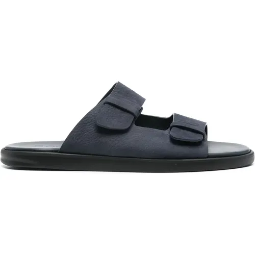 Leather Casual Open Flat Sandals , male, Sizes: 8 UK, 7 UK, 10 UK, 9 UK - Doucal's - Modalova