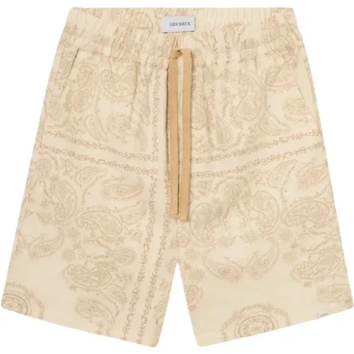 Paisley Pattern Breezy Drawstring Shorts , male, Sizes: S, L, XL, M - Les Deux - Modalova