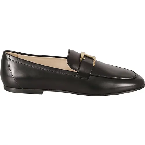 Schwarze Leder Loafer Schuhe , Damen, Größe: 41 EU - TOD'S - Modalova