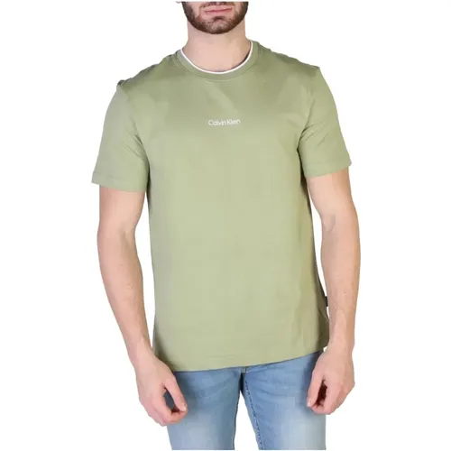 Herren T-Shirt mit kurzen Ärmeln und Rundhalsausschnitt , Herren, Größe: S - Calvin Klein - Modalova