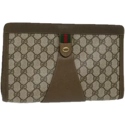 Pre-owned Clutches, female, , Size: ONE SIZE Pre-owned Leather clutches - Gucci Vintage - Modalova