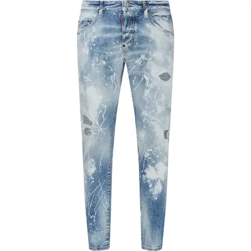 Slim-fit Cropped Denim Jeans , Herren, Größe: XS - Dsquared2 - Modalova