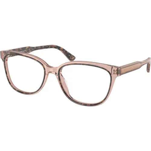 Glasses, female, , Size: 54 MM Pink Havana Eyewear Frames - Michael Kors - Modalova