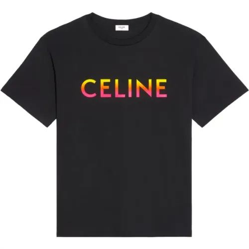 Gradient Print T-shirt , male, Sizes: 2XL - Celine - Modalova