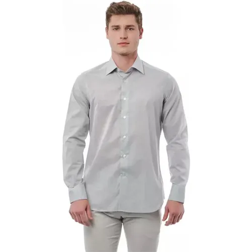 Elegantes graues Regular Fit Hemd mit italienischem Kragen , Herren, Größe: 5XL - Bagutta - Modalova