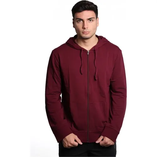 Zip-throughs, male, , Size: XL Bordeaux Hooded Zip-Up Sweatshirt - Polo Ralph Lauren - Modalova