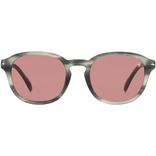 Sunglasses, male, , Size: 53 MM Grey Horn/Pink Sunglasses - Eyewear by David Beckham - Modalova