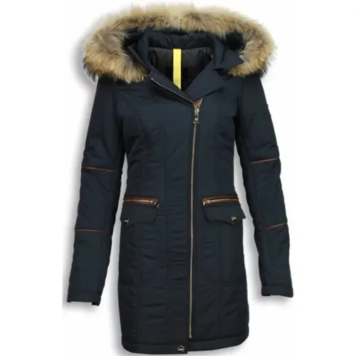 Women Winter Jacket Long - Diagonal Zipper with Side Pockets , female, Sizes: L - Gentile Bellini - Modalova