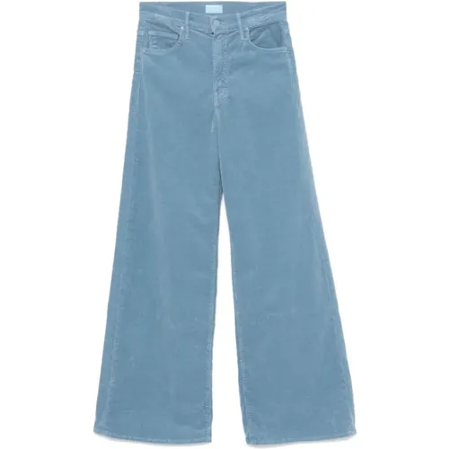 Blaue Cordhose mit ausgestelltem Saum , Damen, Größe: W28 - Mother - Modalova