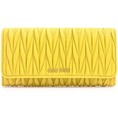 Pre-owned Wallets, female, , Size: ONE SIZE Pre-owned Leather wallets - Miu Miu Pre-owned - Modalova