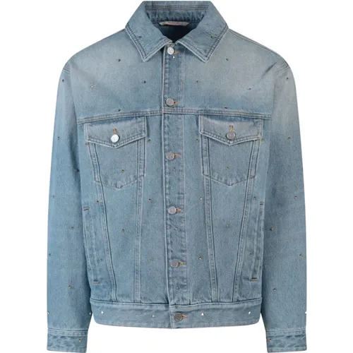 Mens Clothing Jackets Denim Jacket Ss23 , male, Sizes: L, M - Valentino - Modalova