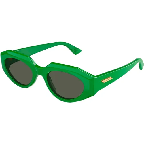 Grüne Sonnenbrille BV1031S,/ Sonnenbrille BV1031S,Stylische Sonnenbrille BV1031S,Stylische Sonnenbrille in Havana/Braun,Weiße/Graue Sonnenbrille,Gel - Bottega Veneta - Modalova