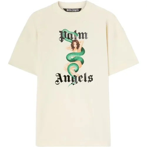 T-Shirts, male, , Size: XL Graphic Print Crew Neck T-shirts - Palm Angels - Modalova