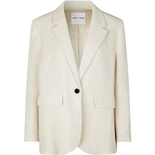 Blazers, male, , Size: S Relaxed Tweed Blazer - Samsøe Samsøe - Modalova