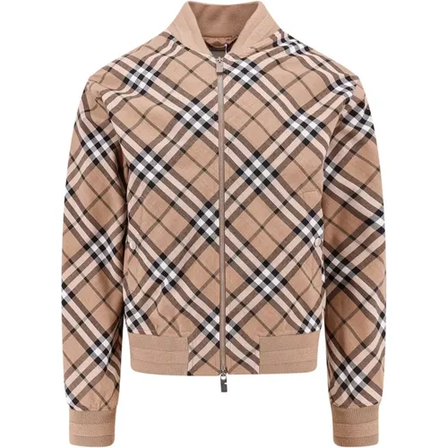 Jacke mit Reißverschluss und Druckknopftaschen - Burberry - Modalova