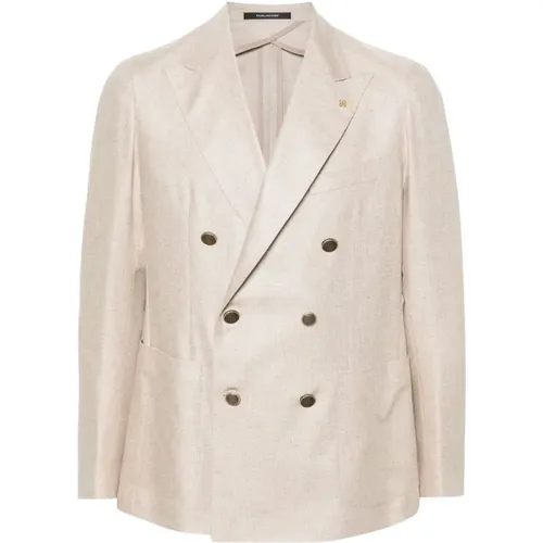 Silk Single-Breasted Jacket , male, Sizes: M, XL, L, 2XL - Tagliatore - Modalova