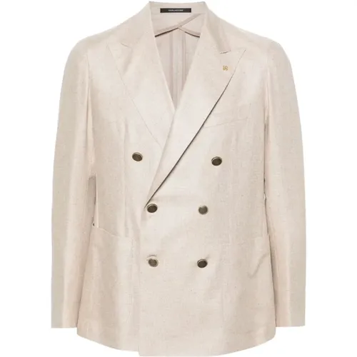 Silk Single-Breasted Jacket , male, Sizes: XL - Tagliatore - Modalova