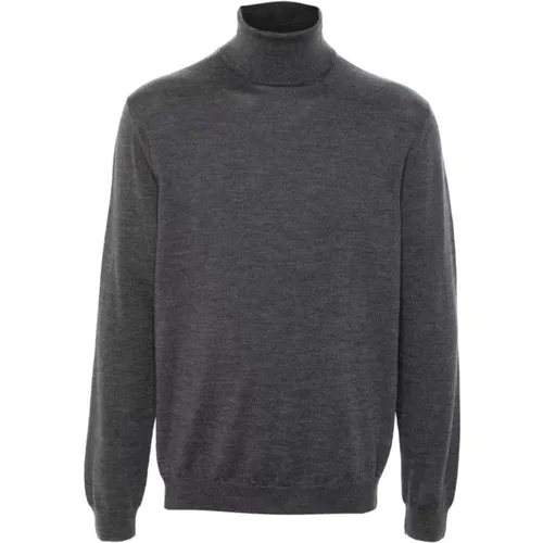 Grauer Woll Rollkragen Pullover , Herren, Größe: 3XL - Zanone - Modalova