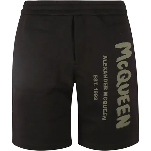 Casual Shorts, male, , Size: S Graffiti Print Shorts - alexander mcqueen - Modalova