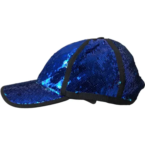 Sequin Baseball Cap Men , male, Sizes: 58 CM - Dolce & Gabbana - Modalova