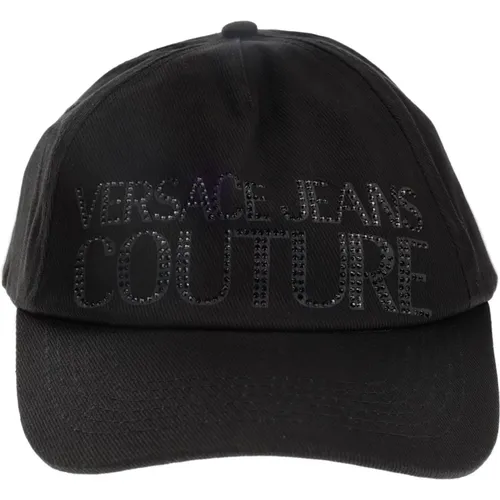 Strass Logo Baseball Cap , female, Sizes: ONE SIZE - Versace Jeans Couture - Modalova