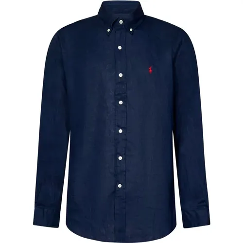 Casual Shirts,Blaues Leinen-Casual-Langarmhemd - Polo Ralph Lauren - Modalova