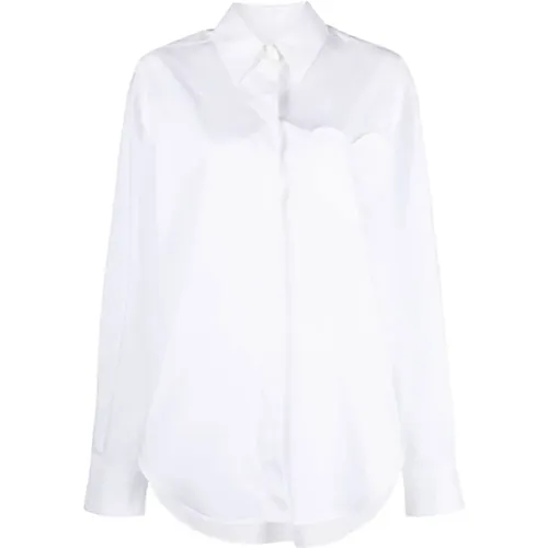 Weiße Hemd , Damen, Größe: M - Moschino - Modalova