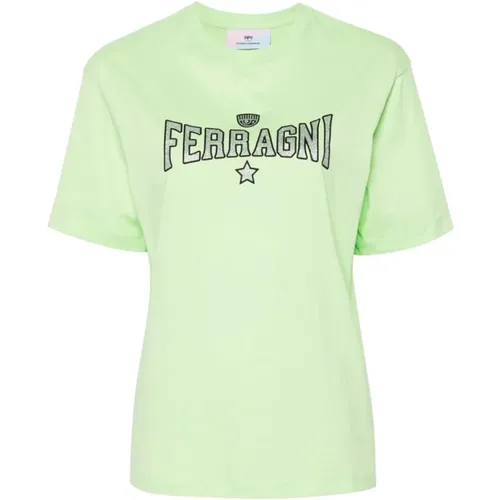 Grüne T-Shirts und Polos von Chiara Ferragni , Damen, Größe: XS - Chiara Ferragni Collection - Modalova