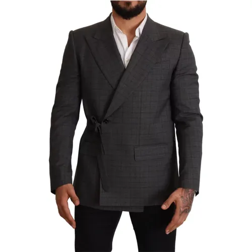 Blazers, male, , Size: M Martini Double-Breasted Blazer Jacket - Dolce & Gabbana - Modalova