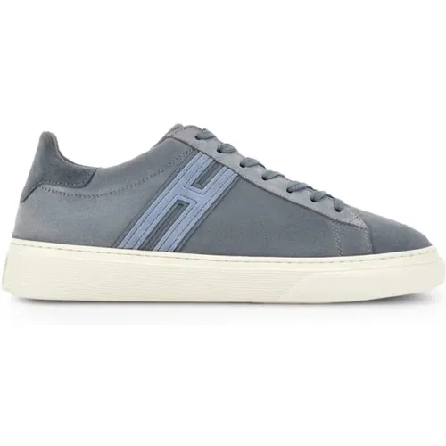 Blau-Graue Sneaker mit Weißer Gummisohle , Herren, Größe: 39 1/2 EU - Hogan - Modalova