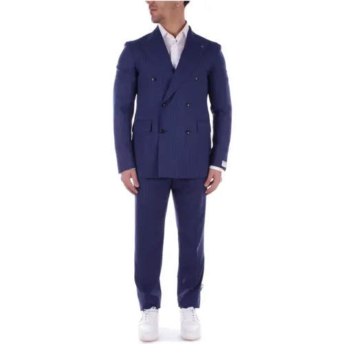 Double Breasted Suits, male, , Size: L Dress Double-Breasted Jacket Zip Closure - Tagliatore - Modalova