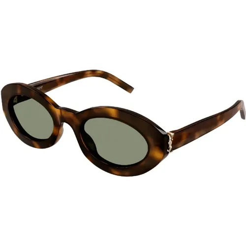 Oval Narrow Acetate Sunglasses with Bold Profiles , female, Sizes: 52 MM - Saint Laurent - Modalova