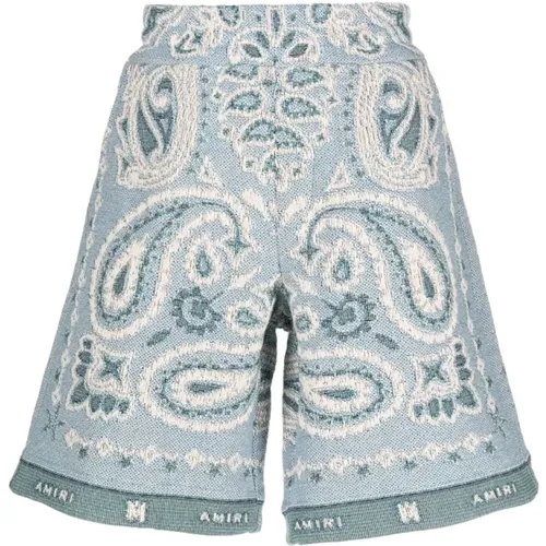 Casual Shorts, male, , Size: L Paisley-Embroidered Shorts - Amiri - Modalova