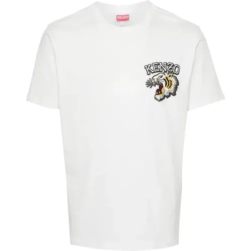 Weiße T-Shirts und Polos mit Varsity Jungle Stickerei , Herren, Größe: 2XL - Kenzo - Modalova