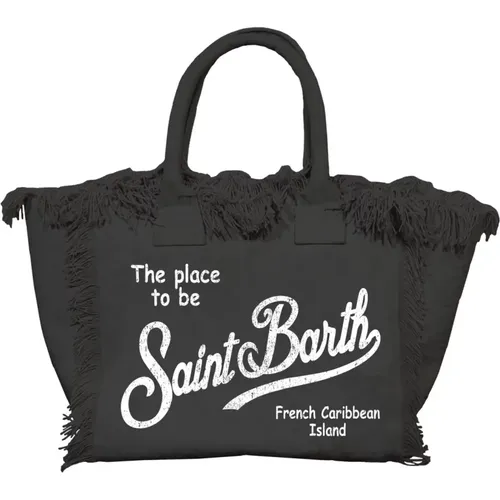 Canvas Tote Bag with Fringes , female, Sizes: ONE SIZE - MC2 Saint Barth - Modalova